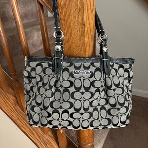 Coach Monogram Black and Gray Tote